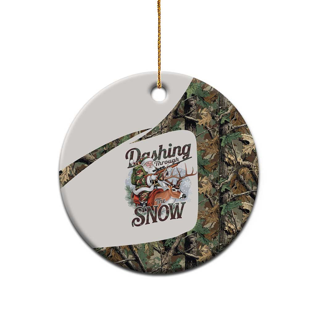 Santa Deer Hunting Christmas Ceramic Ornament Hunting Camouflage Patterns - Wonder Print Shop