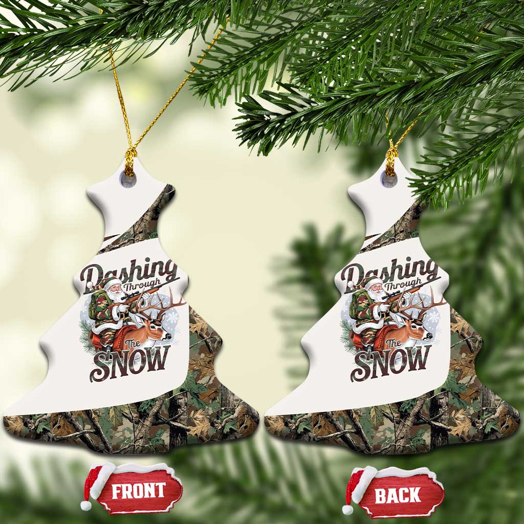 Santa Deer Hunting Christmas Ceramic Ornament Hunting Camouflage Patterns - Wonder Print Shop