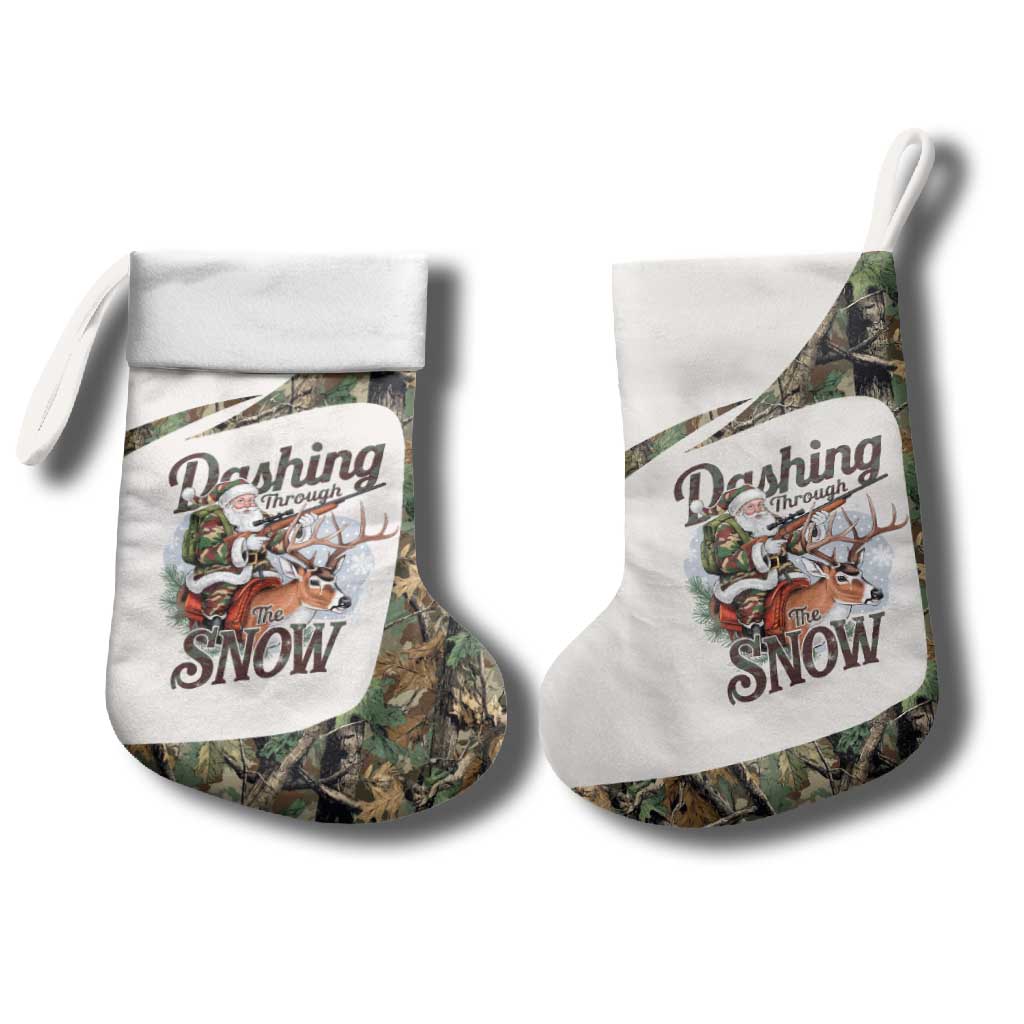 Santa Deer Hunting Christmas Stocking Hunting Camouflage Patterns - Wonder Print Shop