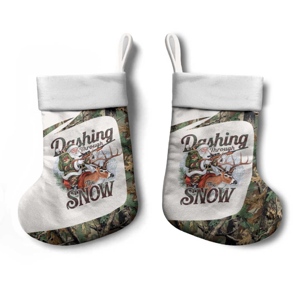 Santa Deer Hunting Christmas Stocking Hunting Camouflage Patterns - Wonder Print Shop