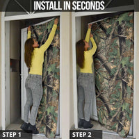 Santa Deer Hunting Christmas Door Cover Hunting Camouflage Patterns - Wonder Print Shop