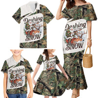 Santa Deer Hunting Christmas Family Matching Mermaid Dress and Hawaiian Shirt Hunting Camouflage Patterns - Wonder Print Shop