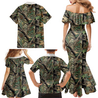 Santa Deer Hunting Christmas Family Matching Mermaid Dress and Hawaiian Shirt Hunting Camouflage Patterns - Wonder Print Shop