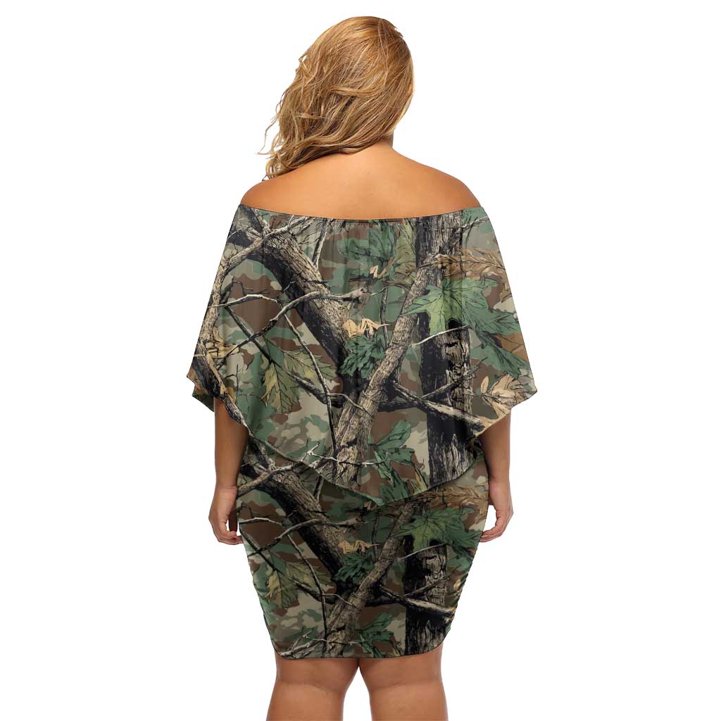 Santa Deer Hunting Christmas Family Matching Off Shoulder Short Dress and Hawaiian Shirt Hunting Camouflage Patterns - Wonder Print Shop
