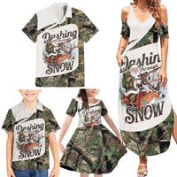 Santa Deer Hunting Christmas Family Matching Summer Maxi Dress and Hawaiian Shirt Hunting Camouflage Patterns - Wonder Print Shop