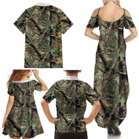 Santa Deer Hunting Christmas Family Matching Summer Maxi Dress and Hawaiian Shirt Hunting Camouflage Patterns - Wonder Print Shop