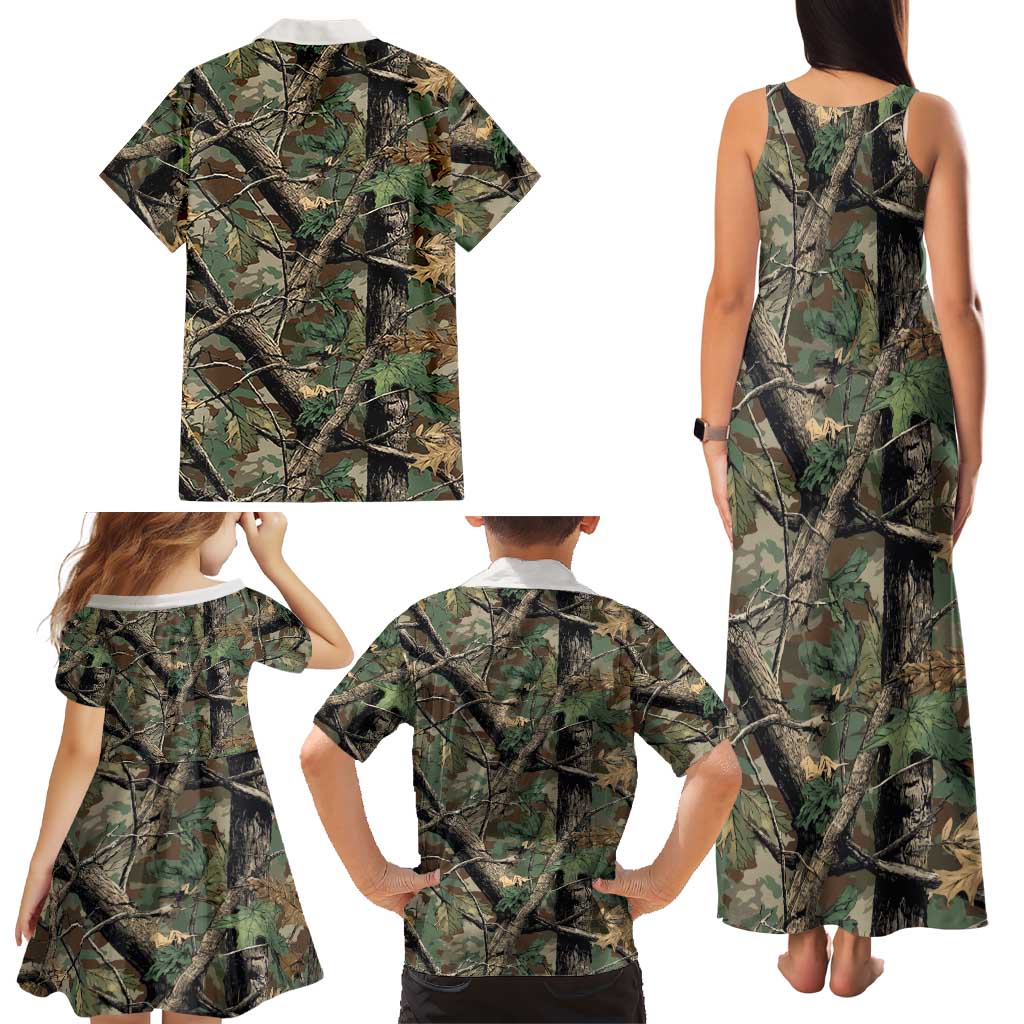 Santa Deer Hunting Christmas Family Matching Tank Maxi Dress and Hawaiian Shirt Hunting Camouflage Patterns - Wonder Print Shop