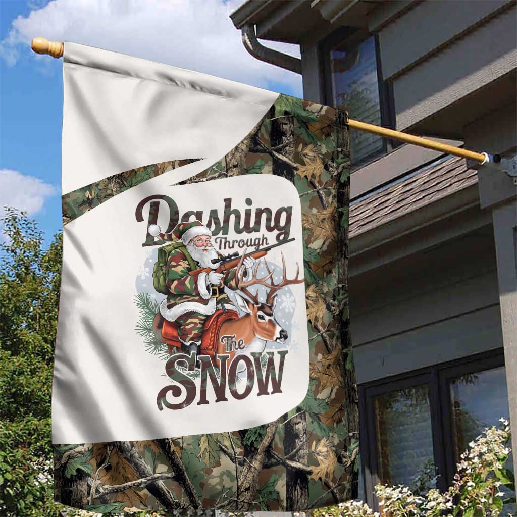 Santa Deer Hunting Christmas Garden Flag Hunting Camouflage Patterns - Wonder Print Shop