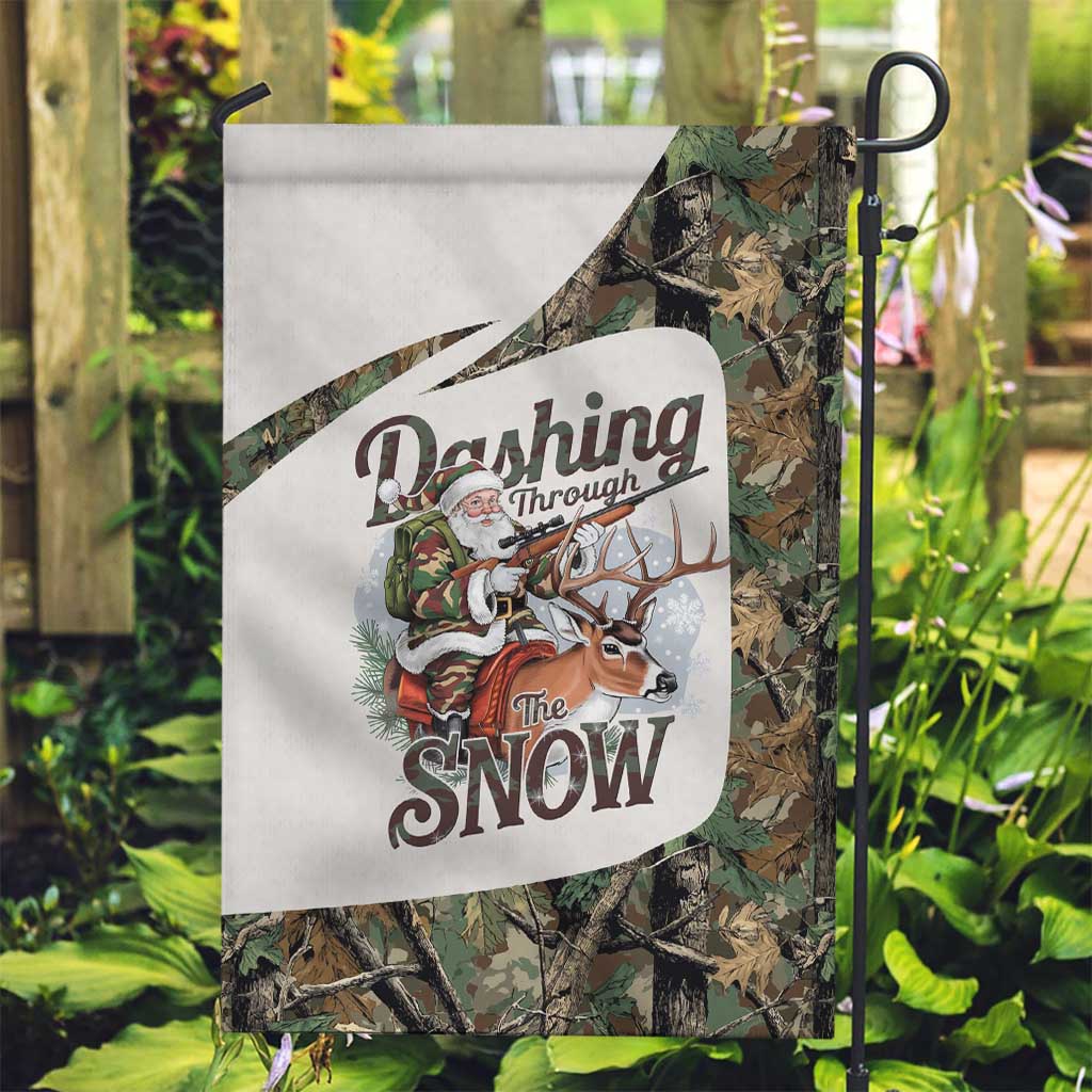 Santa Deer Hunting Christmas Garden Flag Hunting Camouflage Patterns - Wonder Print Shop