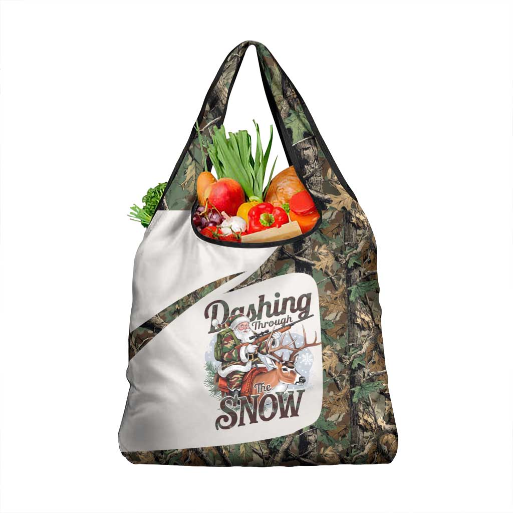 Santa Deer Hunting Christmas Grocery Bag Hunting Camouflage Patterns - Wonder Print Shop