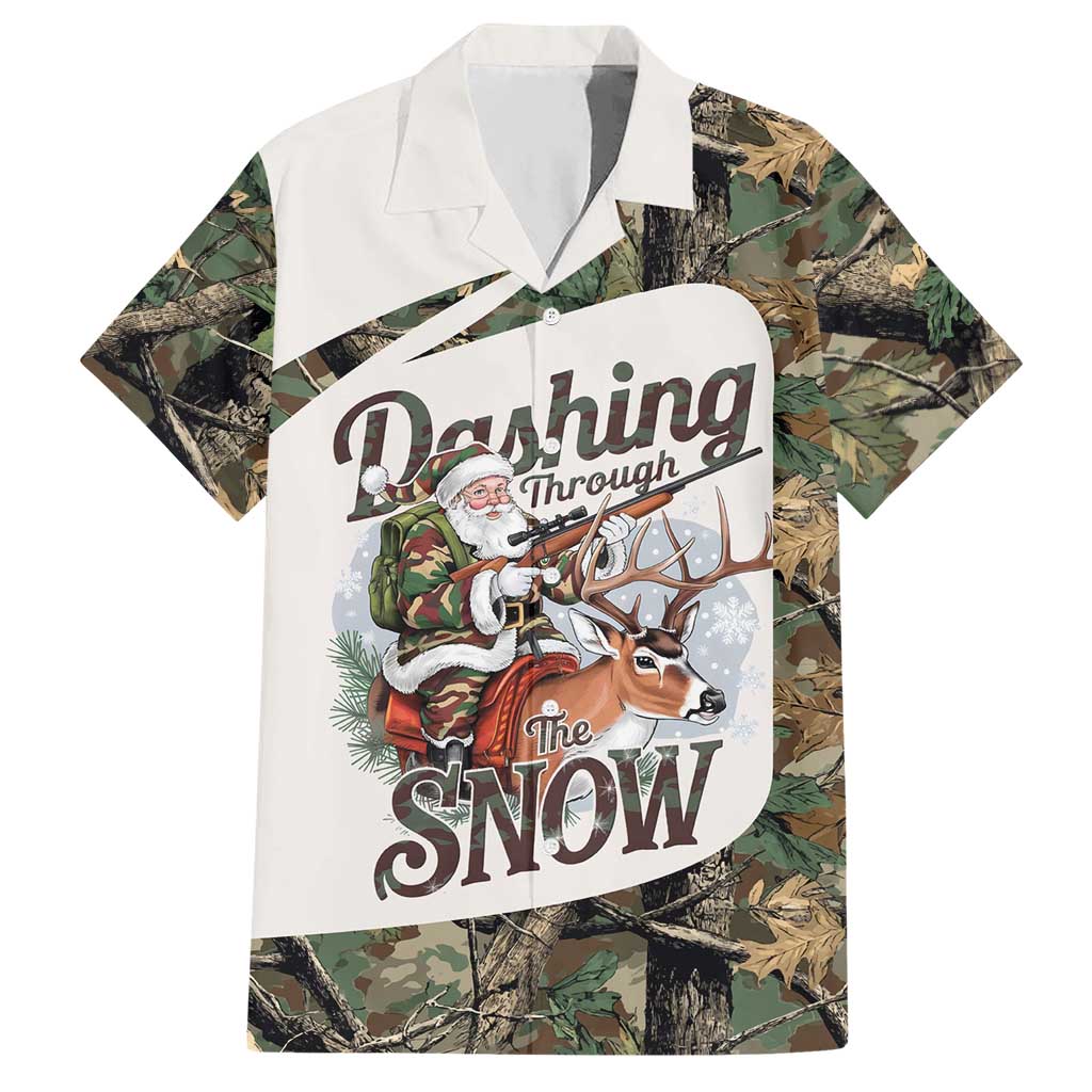 Santa Deer Hunting Christmas Hawaiian Shirt Hunting Camouflage Patterns - Wonder Print Shop
