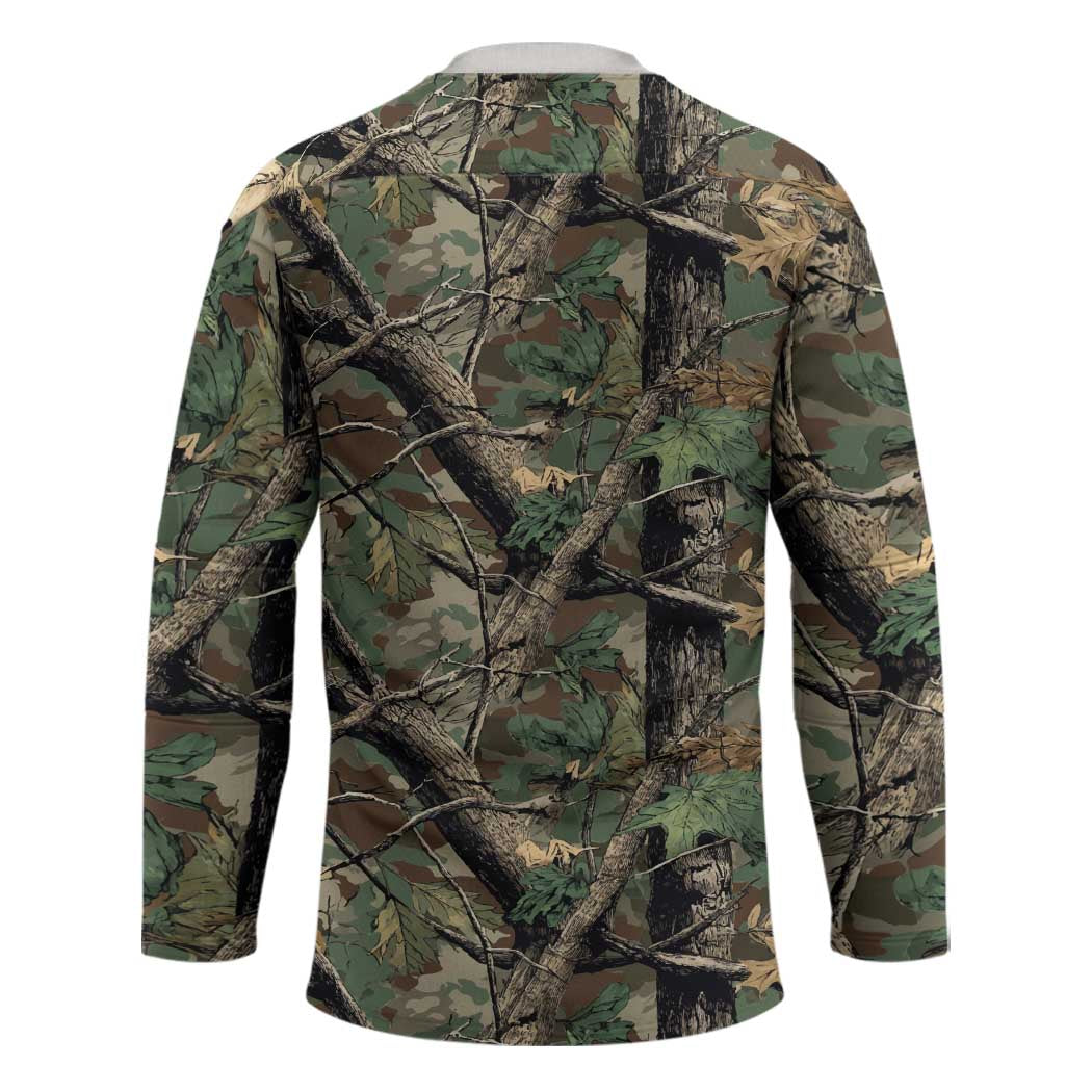 Santa Deer Hunting Christmas Hockey Jersey Hunting Camouflage Patterns - Wonder Print Shop