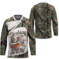 Santa Deer Hunting Christmas Hockey Jersey Hunting Camouflage Patterns - Wonder Print Shop