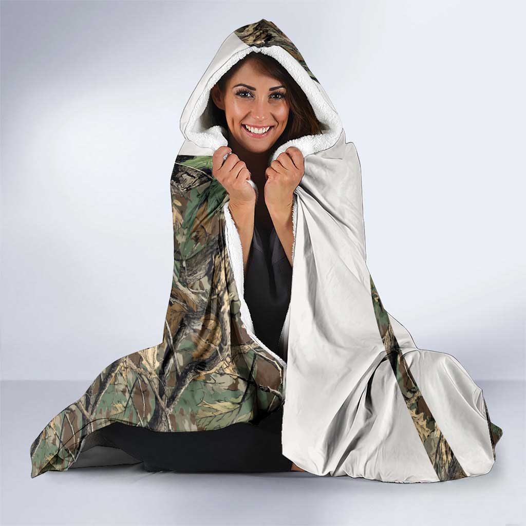 Santa Deer Hunting Christmas Hooded Blanket Hunting Camouflage Patterns - Wonder Print Shop