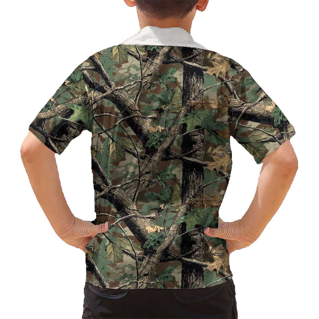 Santa Deer Hunting Christmas Kid Hawaiian Shirt Hunting Camouflage Patterns - Wonder Print Shop