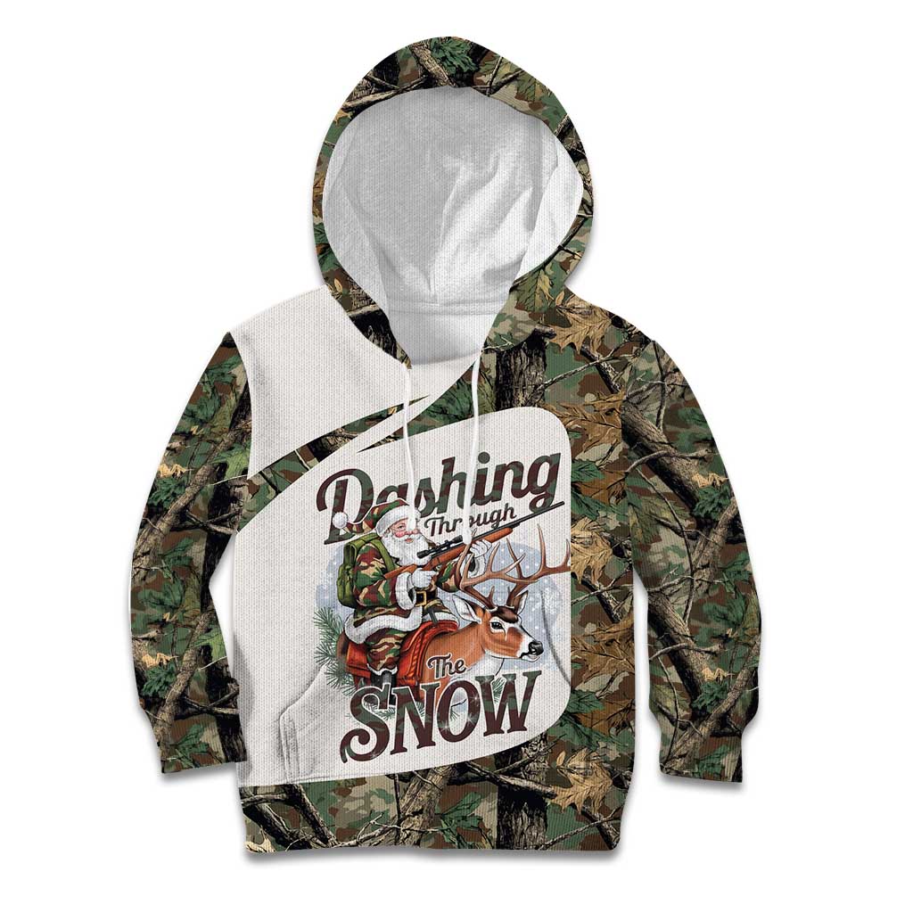 Santa Deer Hunting Christmas Kid Hoodie Hunting Camouflage Patterns - Wonder Print Shop