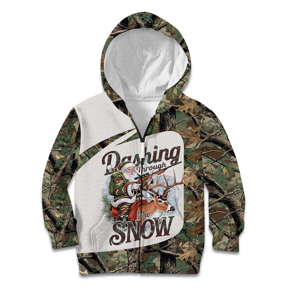 Santa Deer Hunting Christmas Kid Hoodie Hunting Camouflage Patterns - Wonder Print Shop