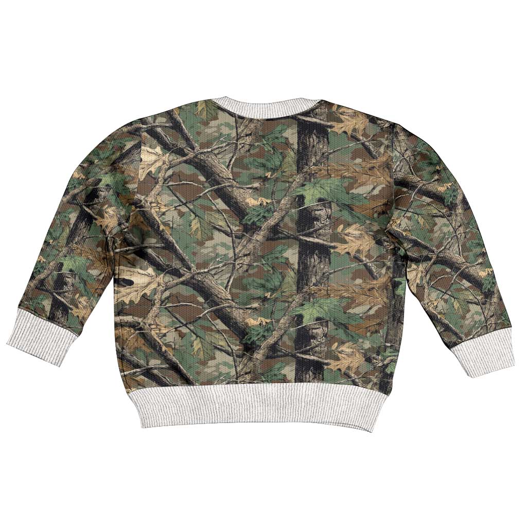 Santa Deer Hunting Christmas Kid Ugly Christmas Sweater Hunting Camouflage Patterns - Wonder Print Shop