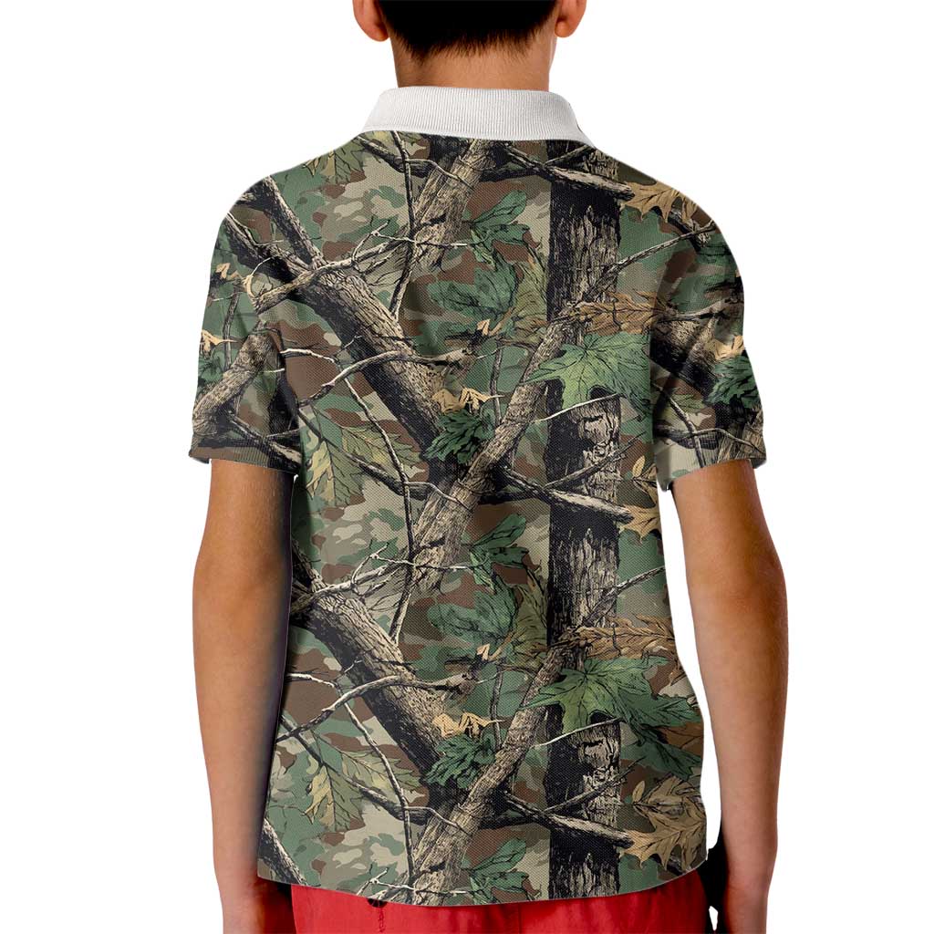 Santa Deer Hunting Christmas Kid Polo Shirt Hunting Camouflage Patterns - Wonder Print Shop