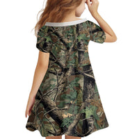 Santa Deer Hunting Christmas Kid Short Sleeve Dress Hunting Camouflage Patterns - Wonder Print Shop
