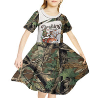 Santa Deer Hunting Christmas Kid Short Sleeve Dress Hunting Camouflage Patterns - Wonder Print Shop