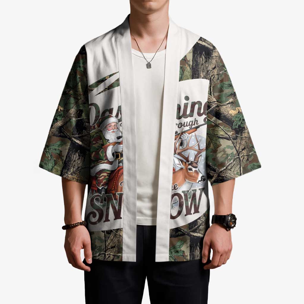Santa Deer Hunting Christmas Kimono Hunting Camouflage Patterns - Wonder Print Shop