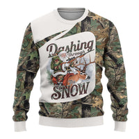 Santa Deer Hunting Christmas Ugly Christmas Sweater Hunting Camouflage Patterns - Wonder Print Shop