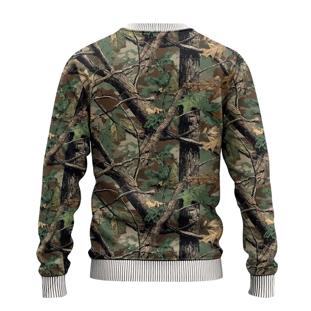 Santa Deer Hunting Christmas Ugly Christmas Sweater Hunting Camouflage Patterns - Wonder Print Shop