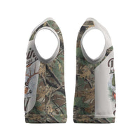 Santa Deer Hunting Christmas Knitted V-Neck Vest Hunting Camouflage Patterns - Wonder Print Shop