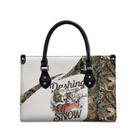 Santa Deer Hunting Christmas Leather Bag Hunting Camouflage Patterns - Wonder Print Shop