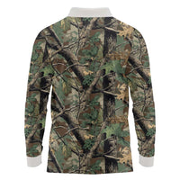 Santa Deer Hunting Christmas Long Sleeve Polo Shirt Hunting Camouflage Patterns - Wonder Print Shop