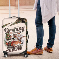 Santa Deer Hunting Christmas Luggage Cover Hunting Camouflage Patterns - Wonder Print Shop
