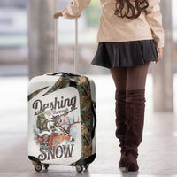Santa Deer Hunting Christmas Luggage Cover Hunting Camouflage Patterns - Wonder Print Shop