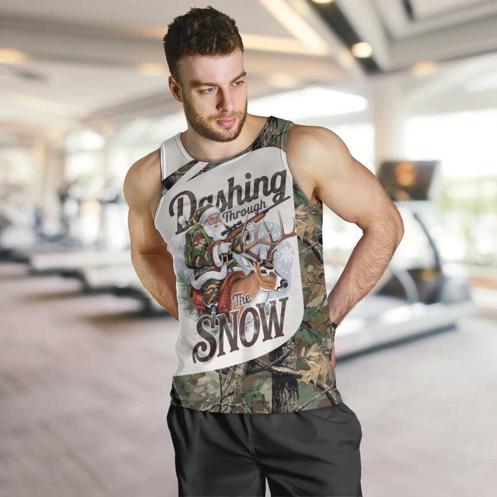 Santa Deer Hunting Christmas Men Tank Top Hunting Camouflage Patterns - Wonder Print Shop