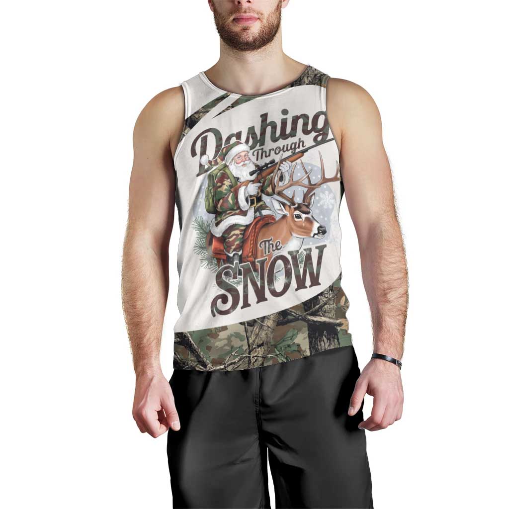 Santa Deer Hunting Christmas Men Tank Top Hunting Camouflage Patterns - Wonder Print Shop