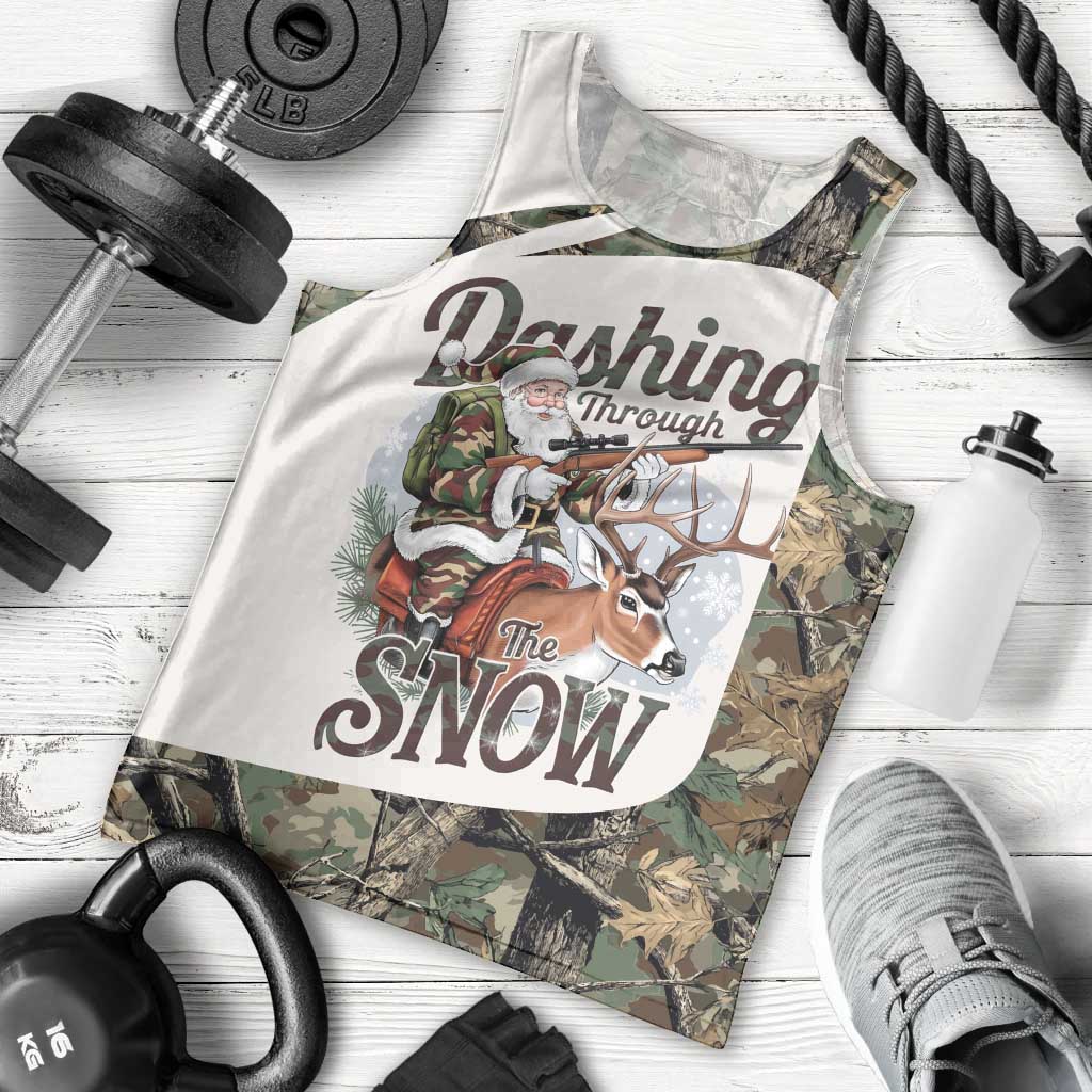 Santa Deer Hunting Christmas Men Tank Top Hunting Camouflage Patterns - Wonder Print Shop