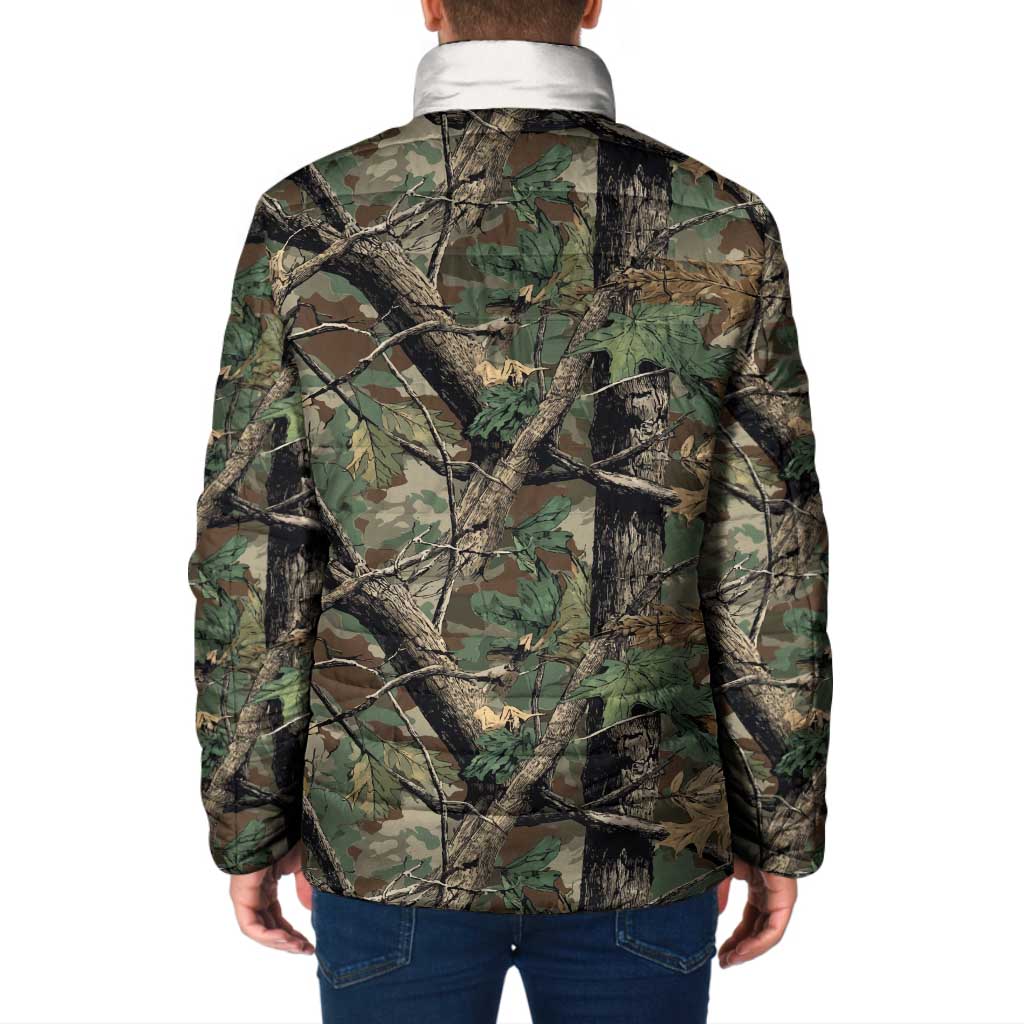 Santa Deer Hunting Christmas Padded Jacket Hunting Camouflage Patterns - Wonder Print Shop