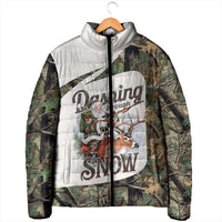 Santa Deer Hunting Christmas Padded Jacket Hunting Camouflage Patterns - Wonder Print Shop