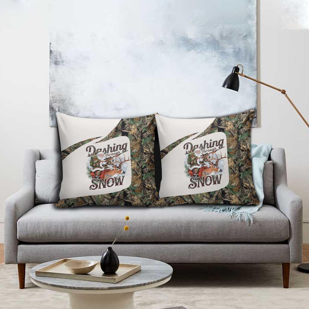 Santa Deer Hunting Christmas Pillow Cover Hunting Camouflage Patterns - Wonder Print Shop