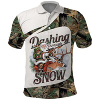 Santa Deer Hunting Christmas Polo Shirt Hunting Camouflage Patterns - Wonder Print Shop