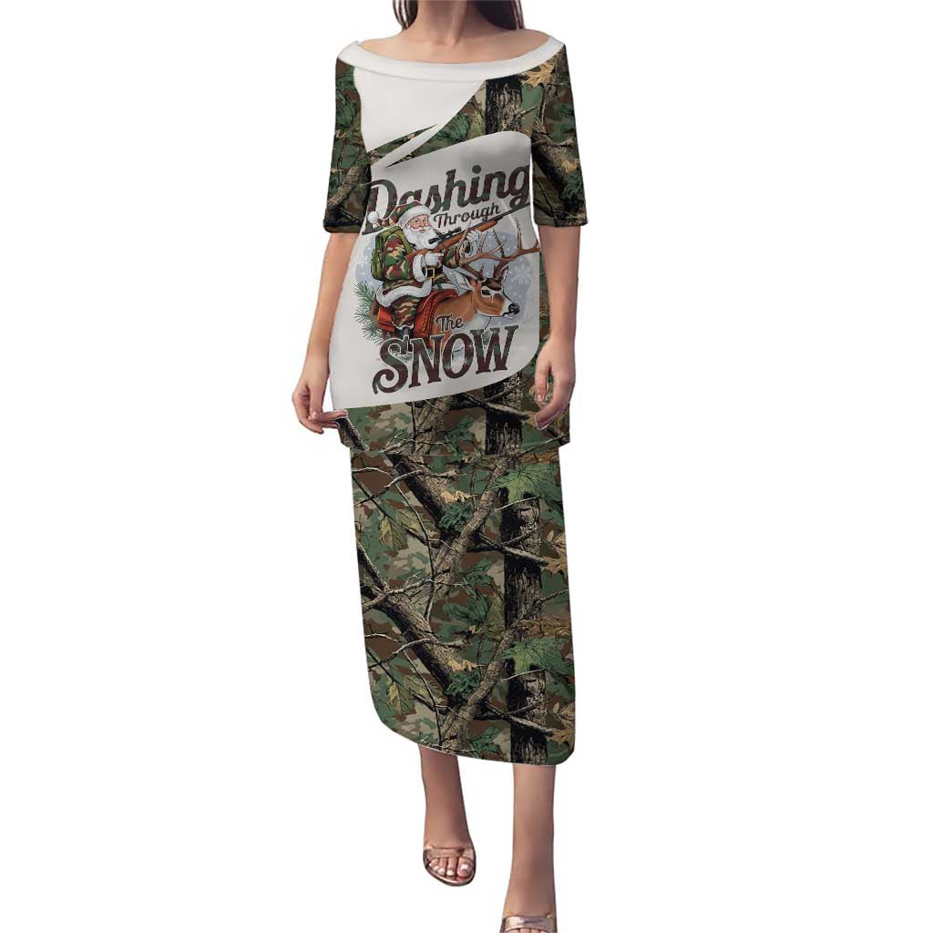 Santa Deer Hunting Christmas Puletasi Hunting Camouflage Patterns - Wonder Print Shop