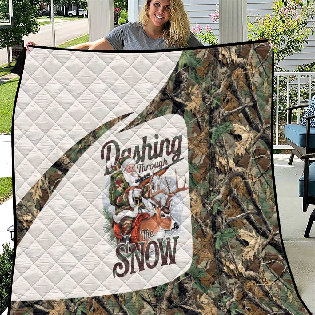 Santa Deer Hunting Christmas Quilt Hunting Camouflage Patterns - Wonder Print Shop