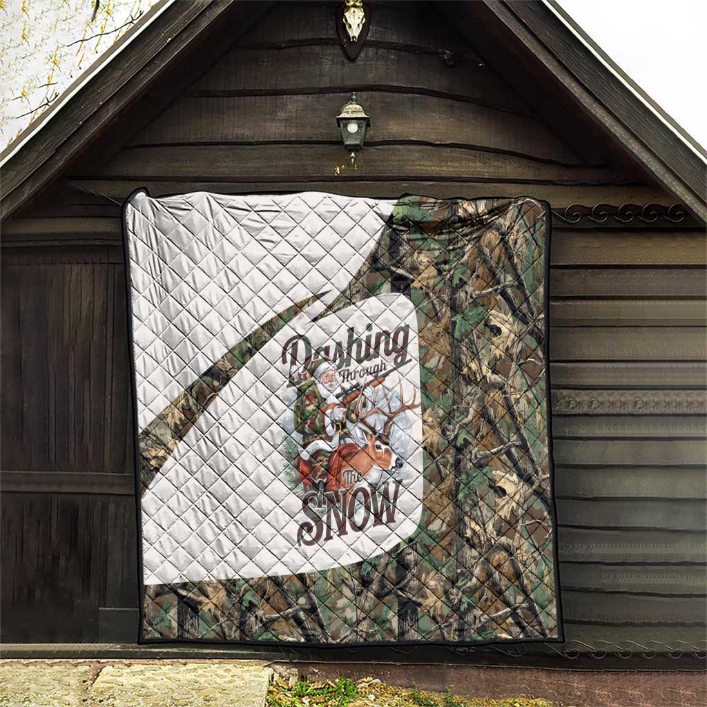 Santa Deer Hunting Christmas Quilt Hunting Camouflage Patterns - Wonder Print Shop