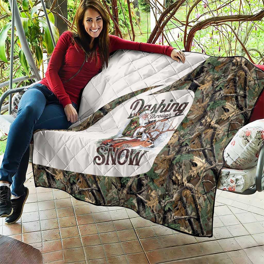 Santa Deer Hunting Christmas Quilt Hunting Camouflage Patterns - Wonder Print Shop