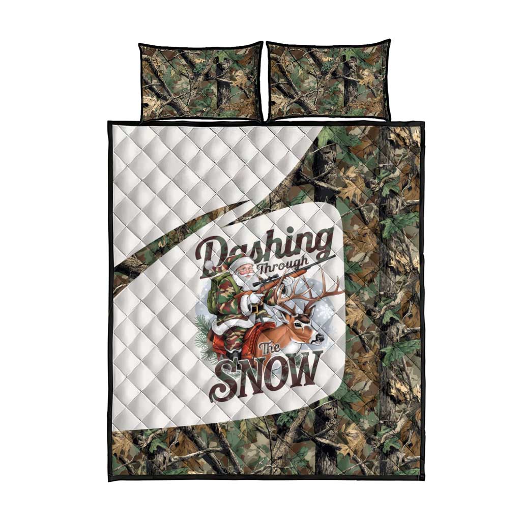 Santa Deer Hunting Christmas Quilt Bed Set Hunting Camouflage Patterns - Wonder Print Shop