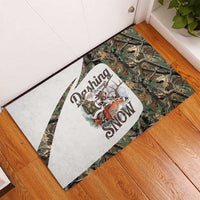 Santa Deer Hunting Christmas Rubber Doormat Hunting Camouflage Patterns - Wonder Print Shop