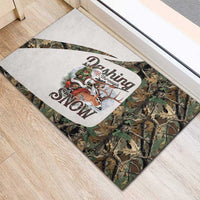 Santa Deer Hunting Christmas Rubber Doormat Hunting Camouflage Patterns - Wonder Print Shop