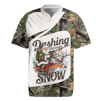 Santa Deer Hunting Christmas Rugby Jersey Hunting Camouflage Patterns - Wonder Print Shop