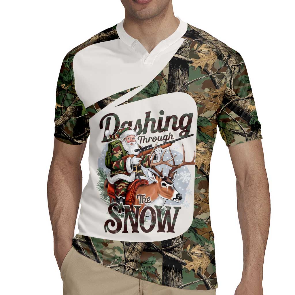 Santa Deer Hunting Christmas Rugby Jersey Hunting Camouflage Patterns - Wonder Print Shop