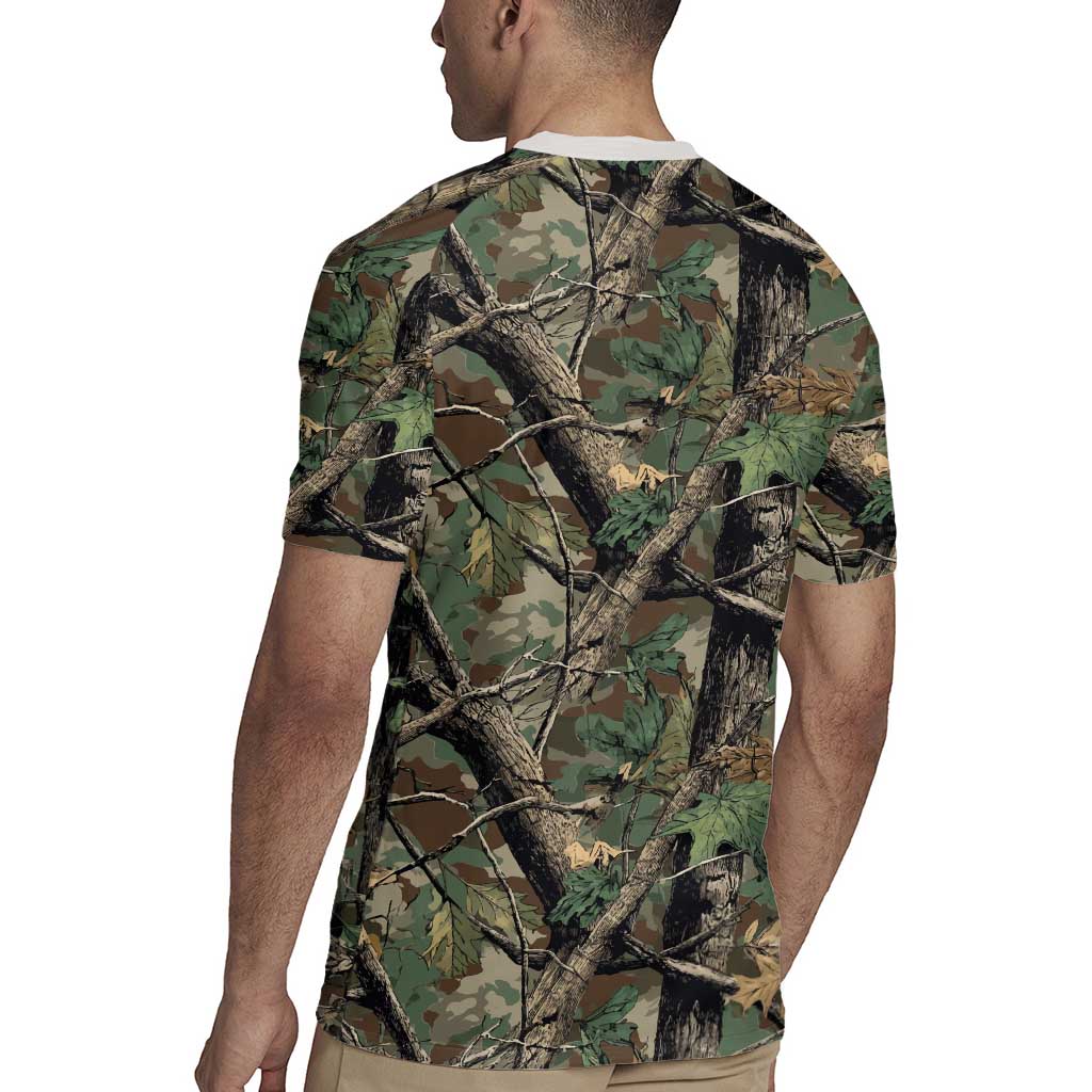 Santa Deer Hunting Christmas Rugby Jersey Hunting Camouflage Patterns - Wonder Print Shop